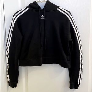 Adidas cropped hoodie black
